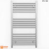 500mm Wide - 900mm High Flat Chrome Heated Towel Rail Radiator