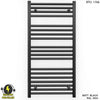 550mm Wide - 1000mm High Flat Black Electric Heated Towel Rail Radiator