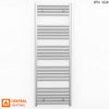 550mm Wide - 1400mm High Flat Chrome Heated Towel Rail Radiator