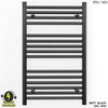 550mm Wide - 800mm High Flat Black Electric Heated Towel Rail Radiator