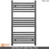 550mm Wide - 900mm High Anthracite Grey Heated Towel Rail Radiator