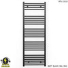 600mm Wide - 1400mm High Flat Black Electric Heated Towel Rail Radiator