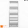 600mm Wide - 1400mm High Flat Chrome Heated Towel Rail Radiator