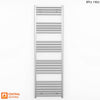 600mm Wide - 1600mm High Flat Chrome Heated Towel Rail Radiator