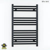 600mm Wide - 800mm High Flat Black Electric Heated Towel Rail Radiator 25mm Tube