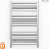 600mm Wide - 800mm High Flat Chrome Heated Towel Rail Radiator