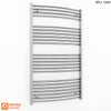 700mm Wide - 1200mm High Curved Chrome Heated Towel Rail Radiator