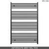 700mm Wide - 1200mm High  Anthracite Grey Electric Heated Towel Rail Radiator