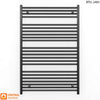 700mm Wide - 1200mm High Flat Black Heated Towel Rail Radiator