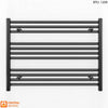 700mm Wide - 600mm High Flat Black Heated Towel Rail Radiator