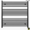 700mm Wide - 800mm High Flat Black Electric Heated Towel Rail Radiator