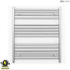 700mm Wide - 800mm High Flat Chrome Electric Heated Towel Rail Radiator