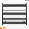 800mm Wide - 700mm High Flat Black Heated Towel Rail Radiator