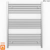 800mm Wide - 900mm High Flat Chrome Heated Towel Rail Radiator