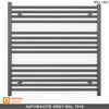 900mm Wide - 800mm High Anthracite Grey Heated Towel Rail Radiator