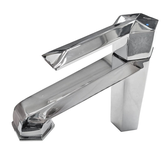 Robinet de salle de bain élégant en laiton chromé moderne et géométrique KPY-1267567C