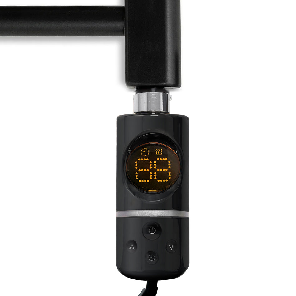 Radiateur sèche-serviettes électrique noir mat de 450 mm de large et 600 mm de haut