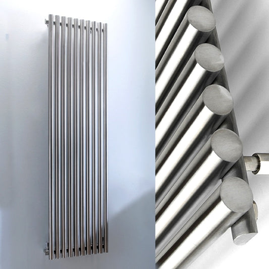 Radiateur sèche-serviettes design Impulse 460 x 1 500 mm en acier inoxydable chromé brossé