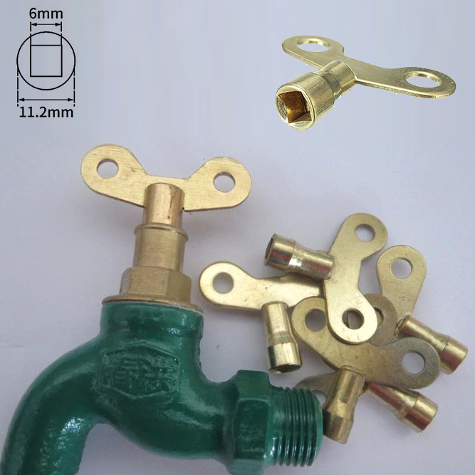 Metal Clock Type Plumbing Switch Keys For Faucet And Water Tap Key 6mm x2