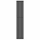 300mm x 1600mm Black Designer Vertical Single Column Radiator, 1695 BTU