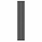 300mm x 1600mm Black Designer Vertical Double Column Radiator, 3291 BTU