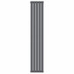 300mm x 1600mm Anthracite Gray Designer Vertical Double Column Radiator, 3291 BTU 