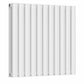 660mm x 600mm White Designer Horizontal Double Column Radiator, 2851 BTU 