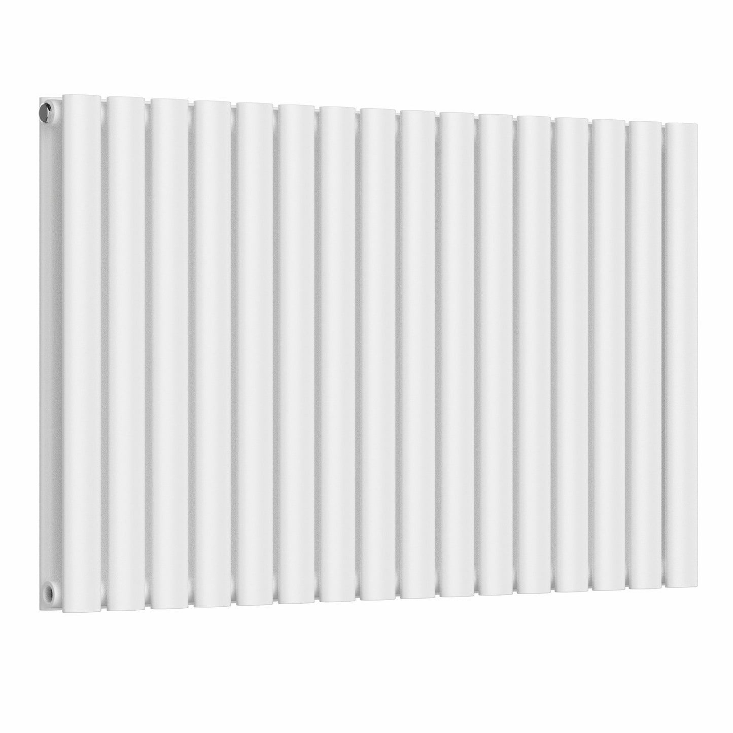 960mm x 600mm White Designer Horizontal Double Column Radiator, 4147 BTU