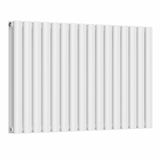 960 x 600mm White Horizontal Double Column Radiator – 4147 BTU 