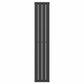 300mm x 1600mm Black Designer Vertical Single Flat Panel Radiator, 1705 BTU