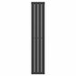 300mm x 1600mm Black Designer Vertical Single Flat Panel Radiator, 1705 BTU 