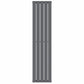 376mm x 1600mm Anthracite Gray Designer Vertical Single Flat Panel Radiator, 2131 BTU 