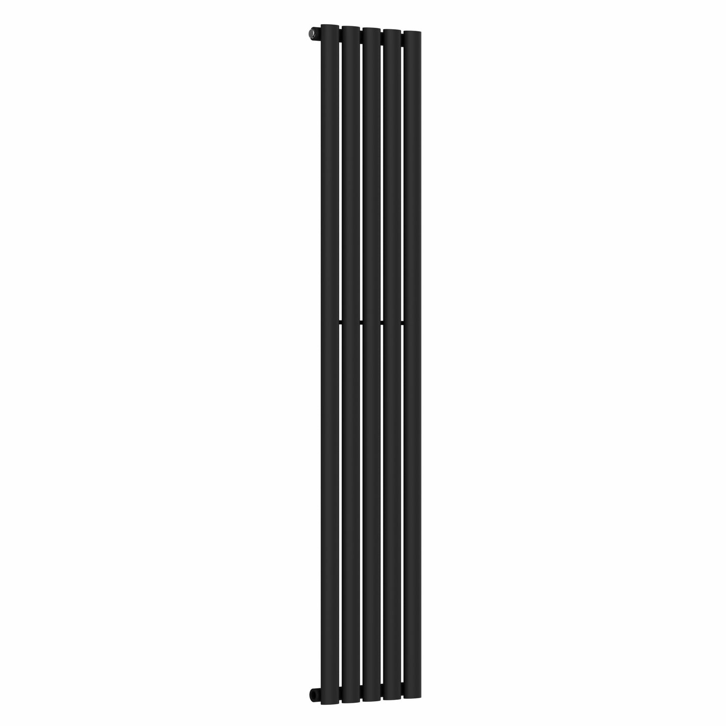 300mm x 1600mm Black Designer Vertical Single Column Radiator, 1695 BTU