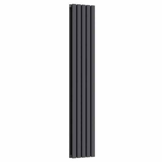 300 mm x 1600 mm, anthrazitgrauer vertikaler Designer-Doppelsäulenheizkörper, 3291 BTU 