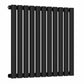 660mm x 600mm Black Designer Horizontal Single Column Radiator, 1535 BTU 