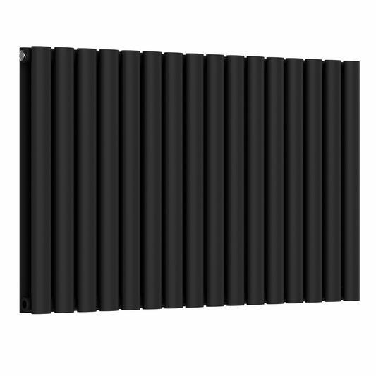 960 x 600mm Black Horizontal Double Column Radiator – 4147 BTU 