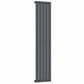 376mm x 1600mm Anthracite Gray Designer Vertical Single Flat Panel Radiator, 2131 BTU