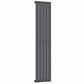 376mm x 1600mm Anthracite Gray Designer Vertical Single Flat Panel Radiator, 2131 BTU 