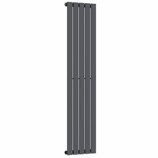 376 x 1600mm Anthracite Grey Vertical Single Flat Panel Radiator – 2131 BTU 