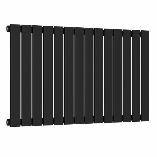 1060mm x 600mm Black Designer Horizontal Single Flat Panel Radiator, 2503 BTU 