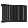 1060mm x 600mm Black Designer Horizontal Single Flat Panel Radiator, 2503 BTU