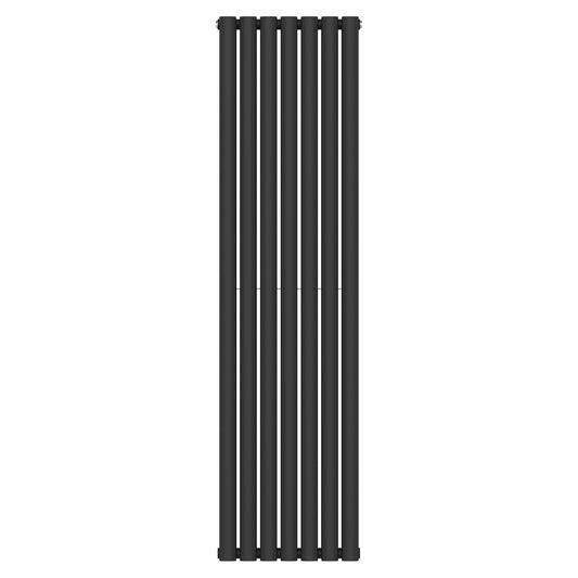 420 mm x 1600 mm, schwarzer vertikaler Designer-Doppelsäulenheizkörper, 4607 BTU 