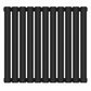 660mm x 600mm Black Designer Horizontal Single Column Radiator, 1535 BTU 