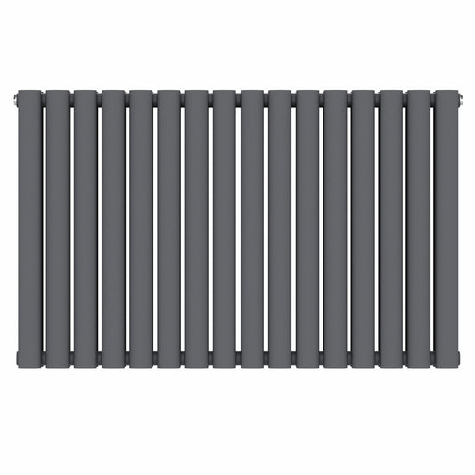 960 mm x 600 mm, anthrazitgrauer Designer-Horizontal-Doppelsäulenheizkörper, 4147 BTU 