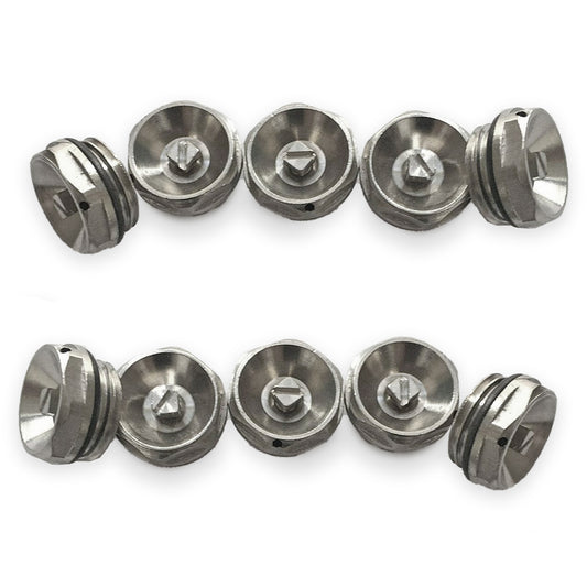Manual Towel Rail Radiator 15mm Air Vent Bleed Plug Valve 1/2" Chrome 10 PCS 