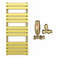500mm Wide  x 1200mm Shiny Gold Designer Bathroom Heated Panel Towel Rail Radiator