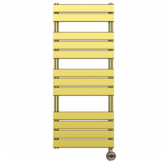 500mm Wide x 1200mm Shiny Gold Electric Heated Towel Rail Panel Designer Bathroom Radiator