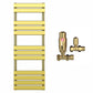 500mm Wide  x 1400mm Shiny Gold Designer Bathroom Heated Panel Towel Rail Radiator 