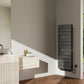 550 x 900mm Black Dry Heating Electric Towel Rail Radiator - Turbo Fan Assisted 1500W - Programmable Timer 