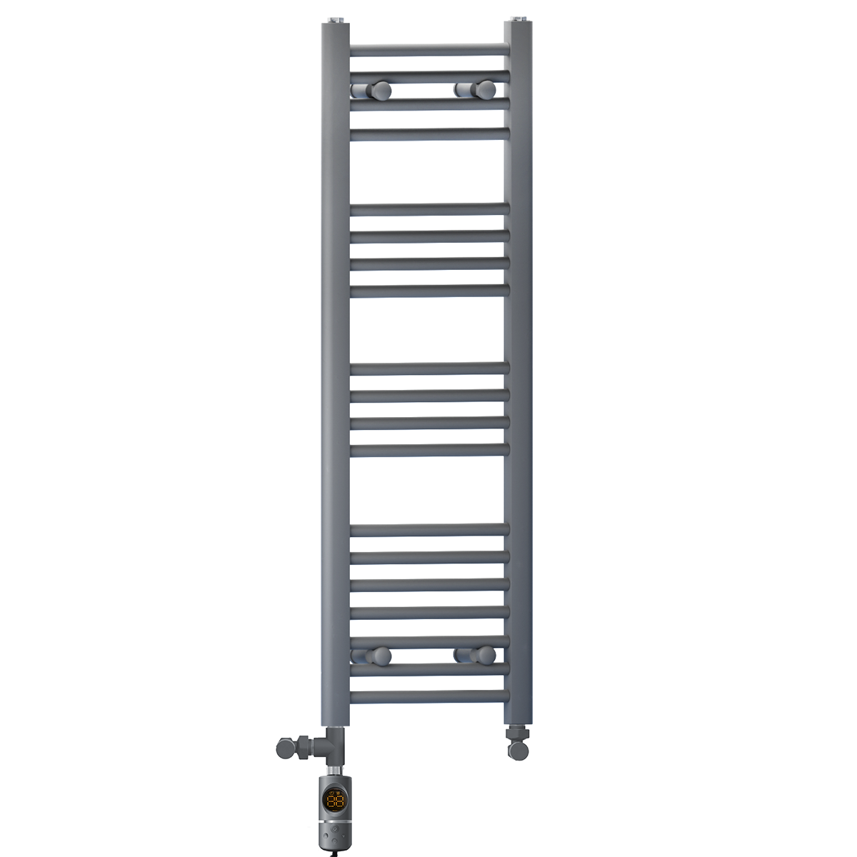 300mm x 1000mm Anthracite Grey Dual Fuel Heated Towel Rail | Flat ...
